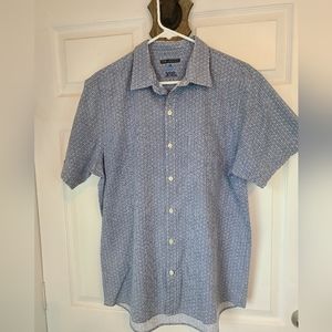 (632) Van Heusen Men's Short Sleeve Button Down Shirt, Size: Large Color: Blue